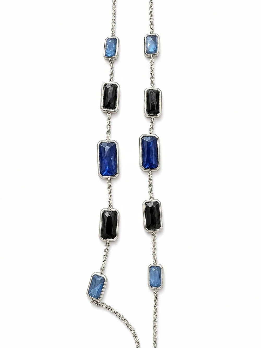 IPPOLITA Sterling Silver Blue and Black Stone Station Necklace Blue & Black